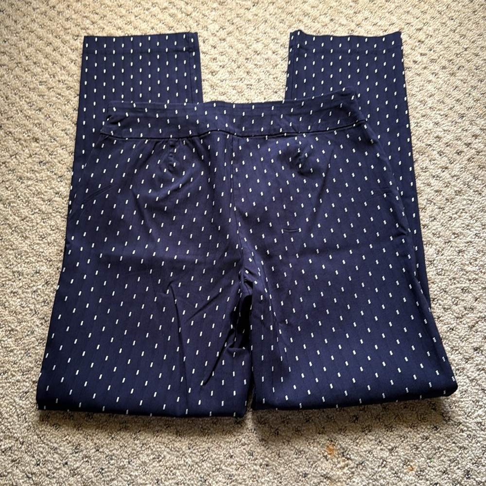 Talbots Navy Patterned Chinos Size 8 - image 8